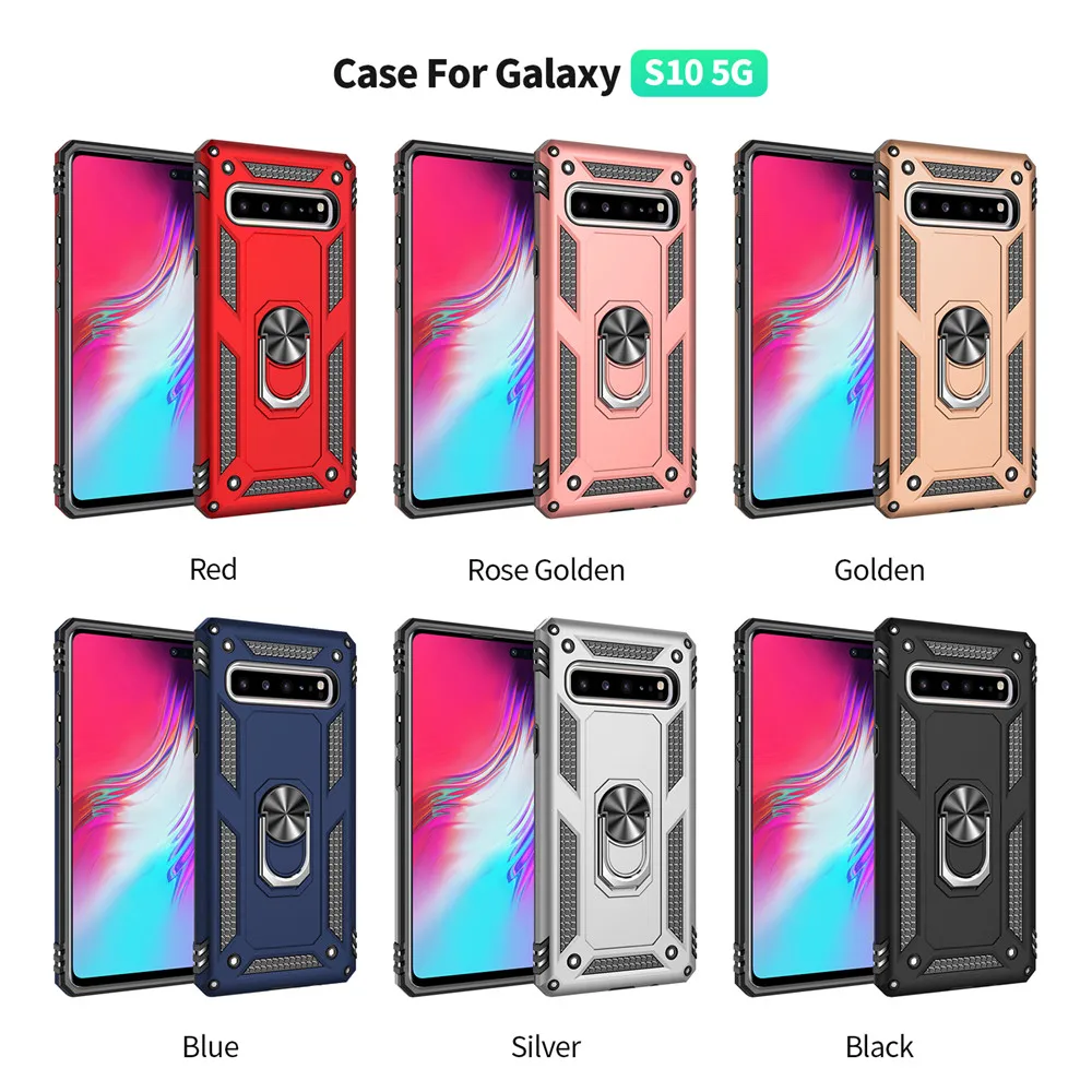 

luxury armor magnetic support ring cover Phone case for samsung galaxy a50 s10 s9 s8 note 8 9 10 j4 j6 a7 a8 a30 a70 a80 m30 m20