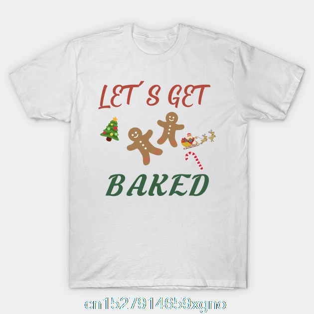 Футболка с принтом Lets Get Baked смешной рождественский подарок Мужская футболка