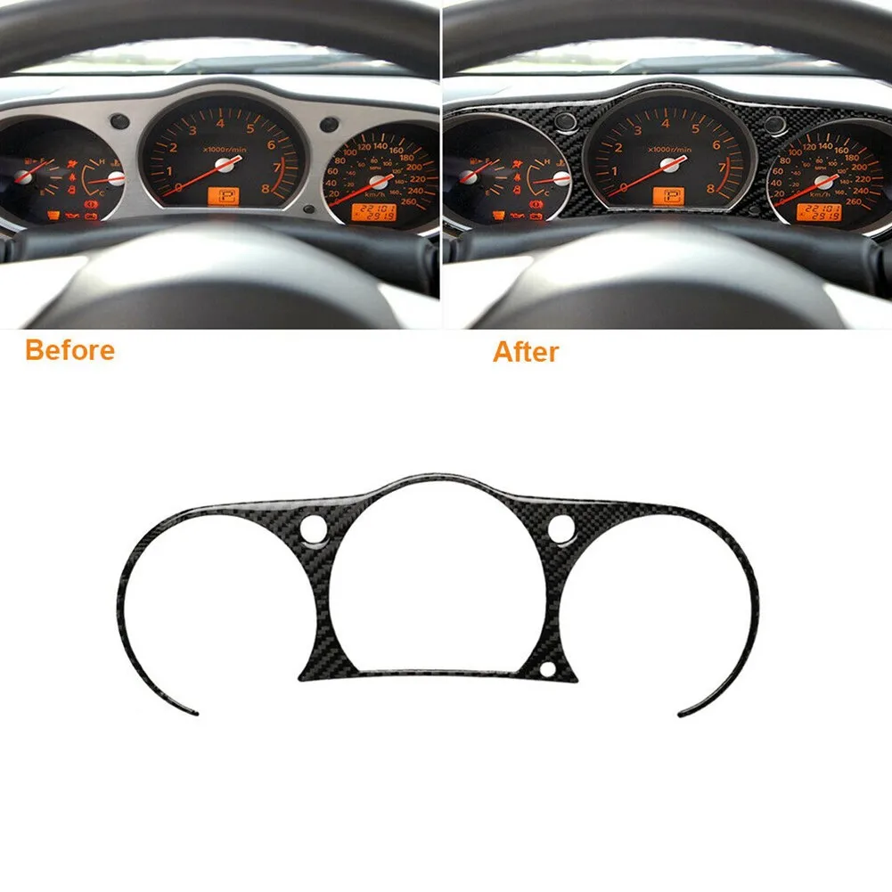 

Carbon Fiber Car Interior Instrument Cluster Panel Cover Trim Fit For Nissan 350z 2006-09 With Navigation System And AMT