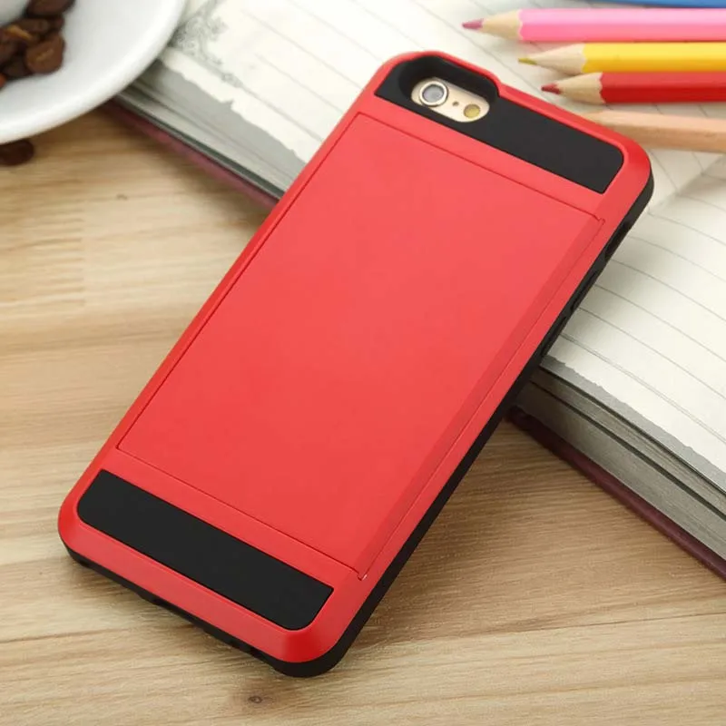 Чехол кошелек с держателем для карт телефона Apple iPhone 5 5c 5S se 6p 6s p 7 8plus XS Max X XR Slide Armor