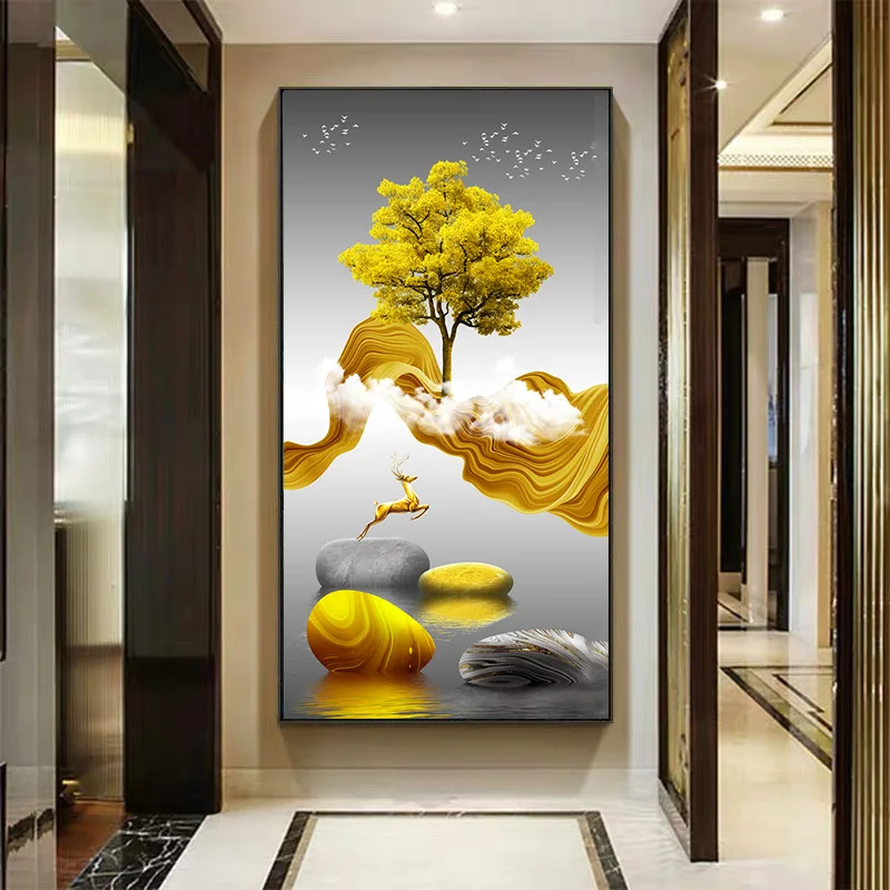 

SELFLESSLY ART Deer Tree Posters And Prints Abstract Wall Art Pictures For Living Room Modern Artworks Entrance Home Decoration