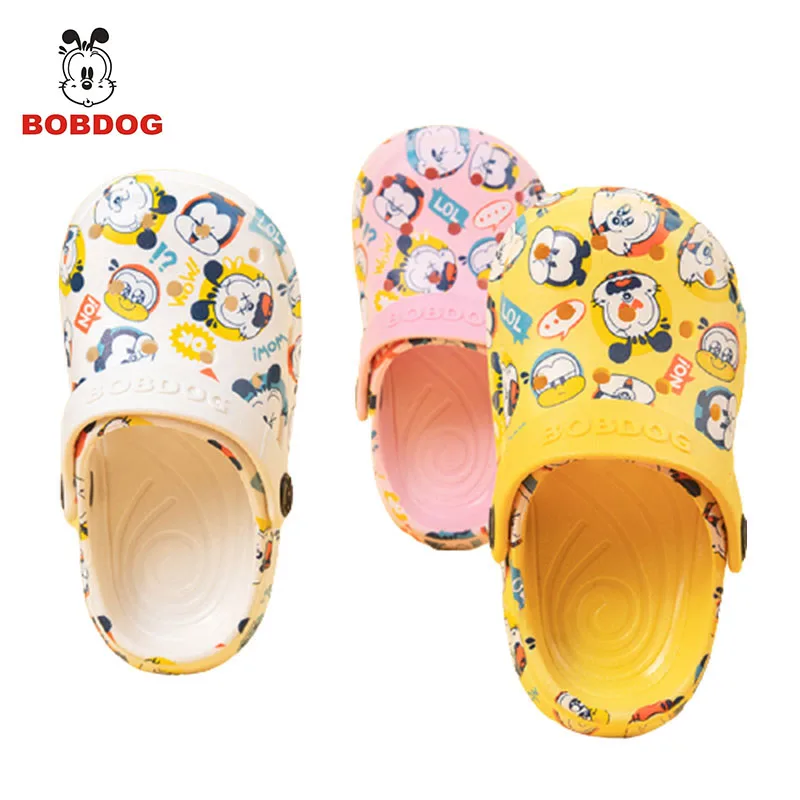 

Bobdog children's summer new cute printing soft bottom non-slip beach hole shoes fashion trend baby sandals and slippers