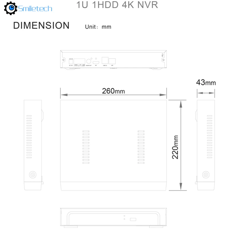 16CH 5MP intelligence NVR маленький 1U 1HDD H.265 детектор человекоида для системы наблюдения