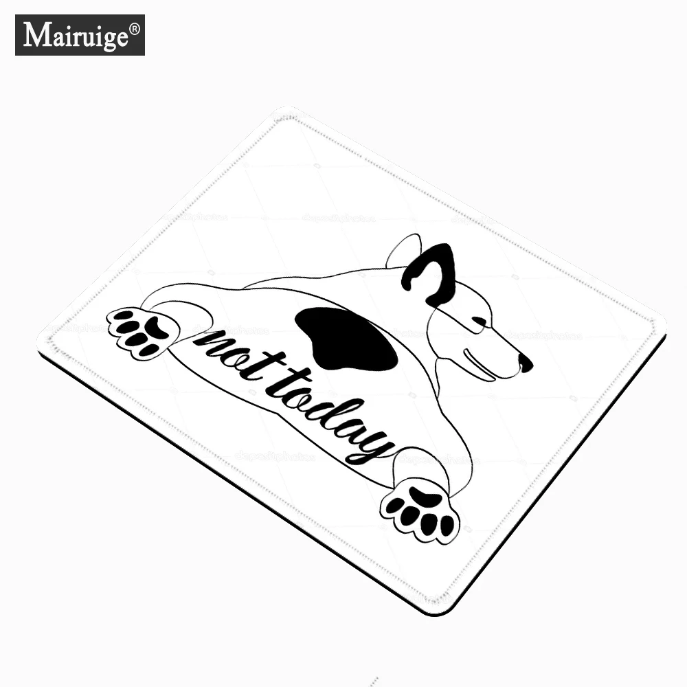 

Dog Funny Corgi Cute Mousepad 20x18cm White and Black Mouse Pad Small Gaming Desk Mat Custom Computer PC for Laptop Table Pads