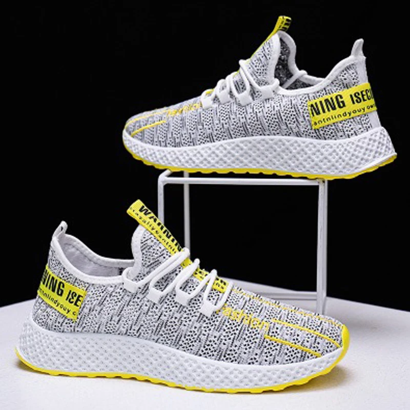 Мужские сетчатые туфли дышащие спортивные на платформе Нескользящие