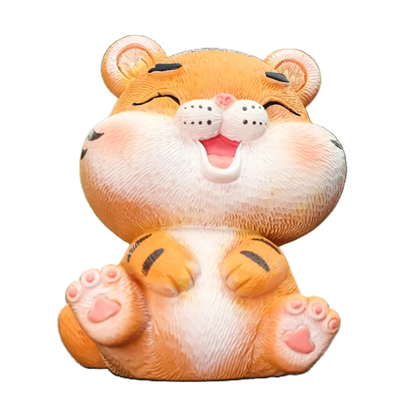 2022 New Miniature Tiger Figurine Mini Resin Statue Ornament Blessing Doll Decor | Дом и сад