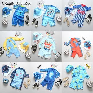 Купальник Детский UPF50 с длинным рукавом, детский слитный купальный костюм для мальчиков, пляжная одежда для маленьких мальчиков с УФ-защитой