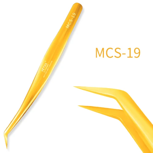 Пинцет серии Vetus MCS премиум-класса для красоты, макияжа, объемный Пинцет для наращивания ресниц, ножницы для наращивания ресниц, сверхтонкие пинцеты для ресниц - Цвет: MCS-19