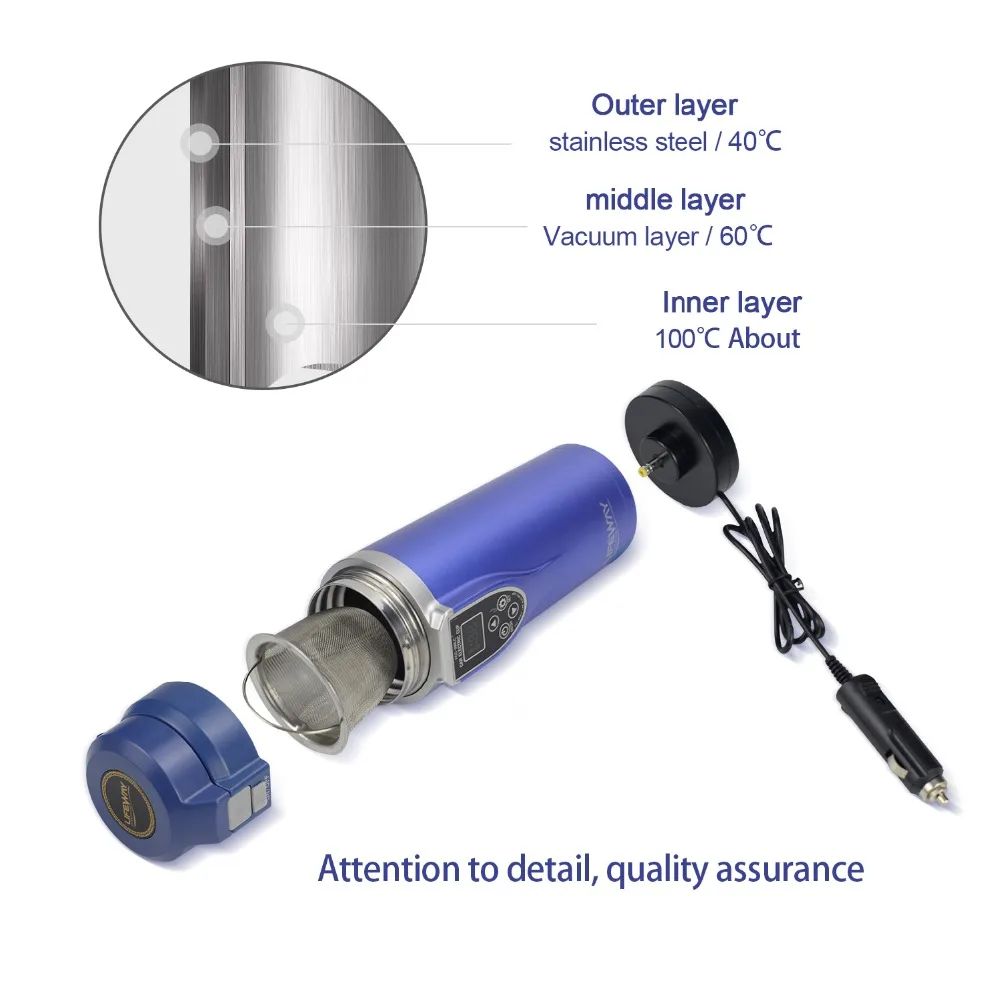 Дорожный чайник 350 мл чашка для обогрева автомобиля регулируемая кружка