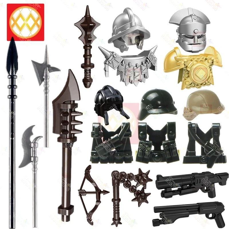 10 шт./лот средневековый меч нож молоток оружие строительные блоки для римского