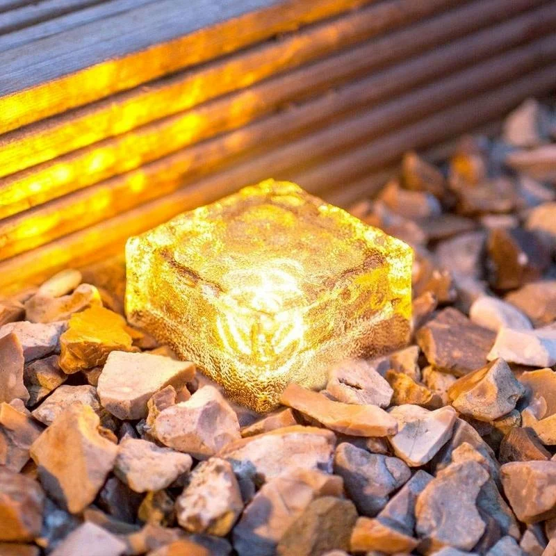 Solar Path Light Underground Buried Brick Led Ice Cube Shape Garden Waterproof Landscape Road | Лампы и освещение