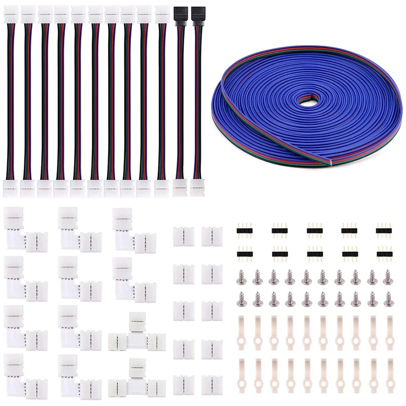 5050 4Pin комплект светодиодных лент 10 мм RGB коннекторов включает в себя 32 8 фута