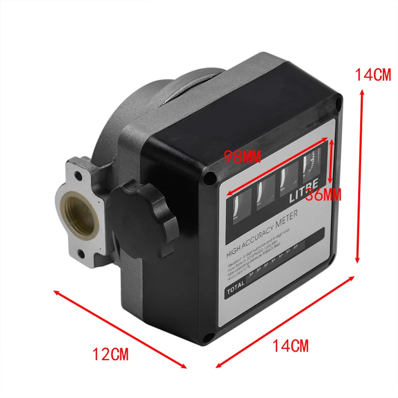 1Pcs FM-120 4 Digital Gasoline Fuel Petrol Oil Flow Meter 20-120L/Min Four for Diesel Counter | Инструменты