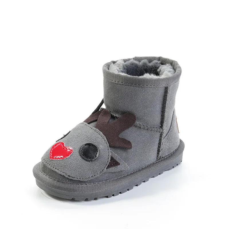 Детские зимние ботинки из натуральной кожи с плюшевой подкладкой | Мать и ребенок