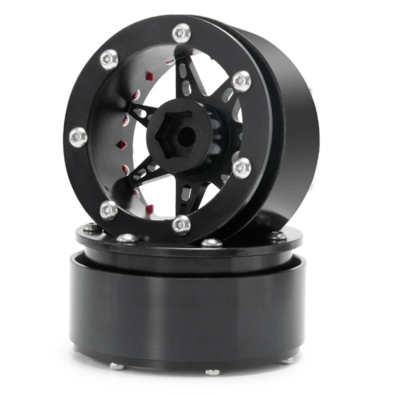 

2 Set RC Car Part: 1 Set Wheel Rims Hub 2.2 Inch Black & 1 Set Brass Heavy Duty Front Steering Knuckle Cup