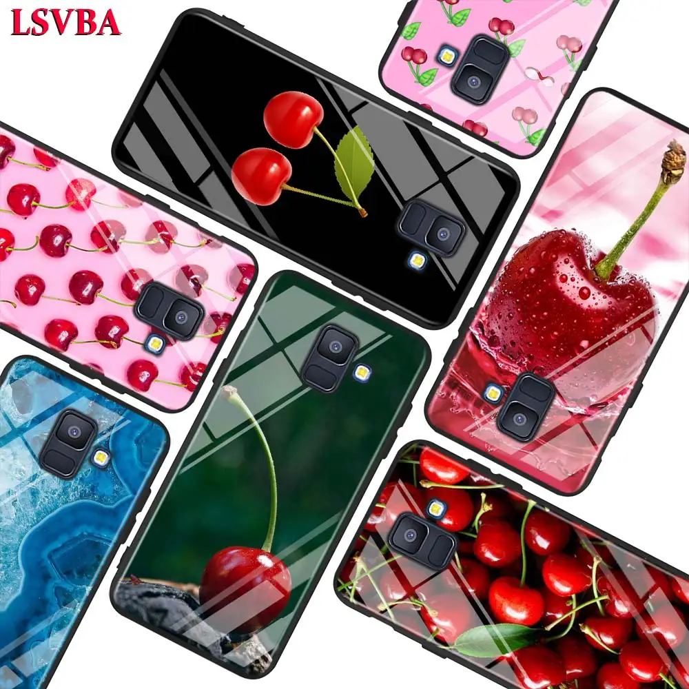 Чехол с розовыми вишнями для Samsung Galaxy A750 A9 A8 A7 A6 A5 A3 Plus 2018 2017 2016 суперяркий