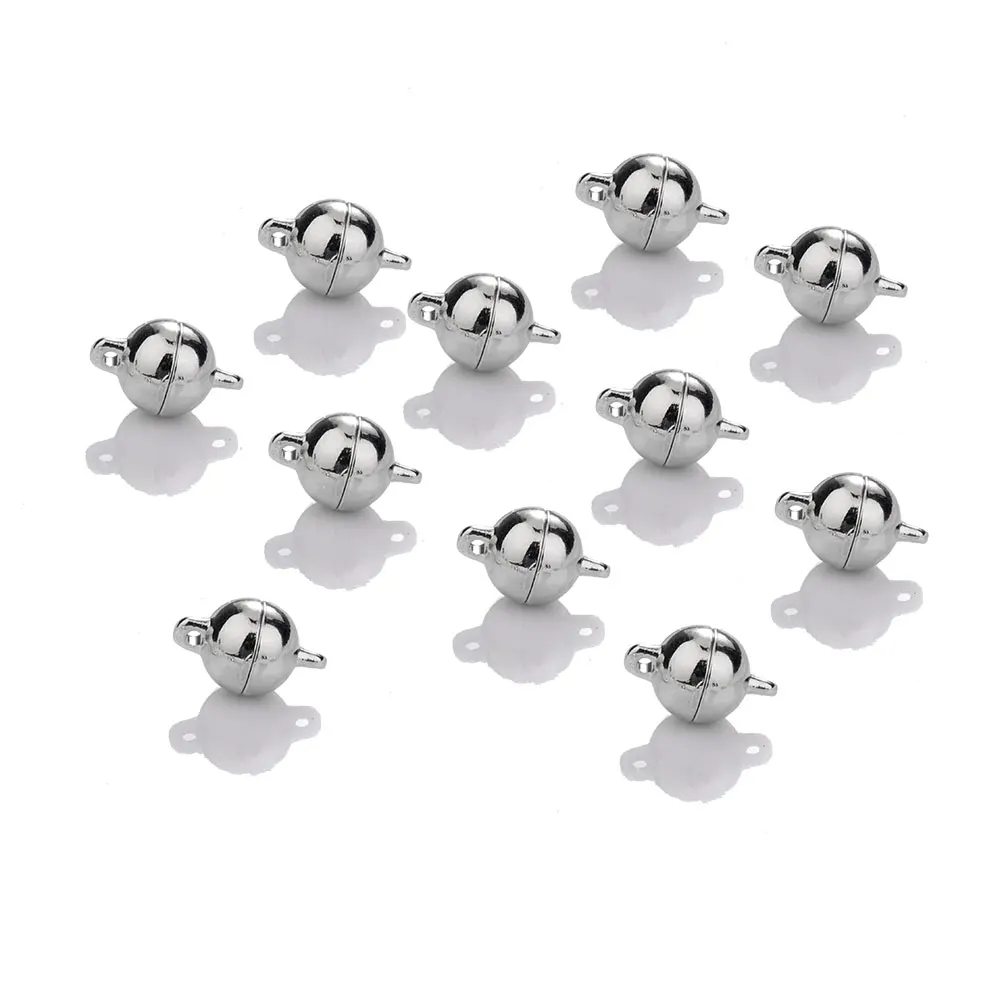 

10pcs/Lot Fashion diy Jewelry Accessories Pearl Powerful Magnet Clasp Necklace Bracelet Clasp Glossy Ball Sling Buckle Wholesale