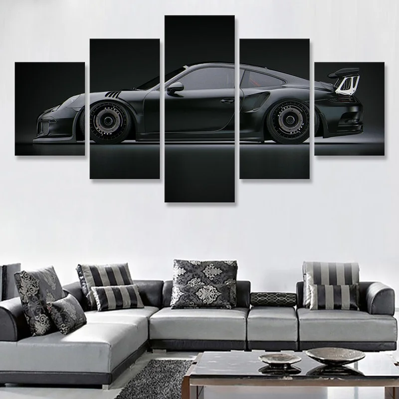 

German Luxury Cars 911 Carrera 5 Pcs Canvas Picture Print Wall Art Canvas Painting Wall Decor for Living Room Poster No Framed