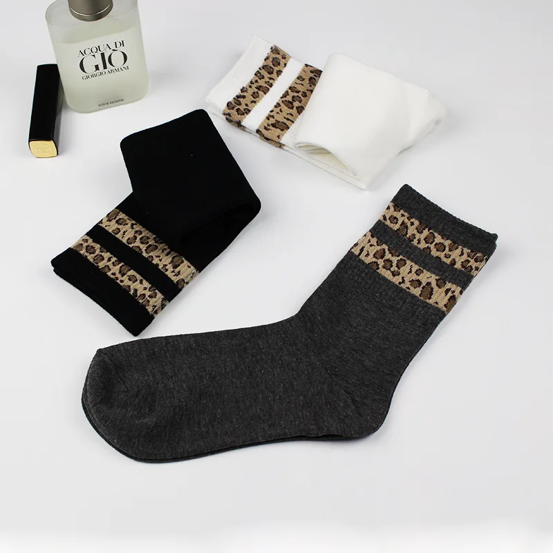 Женские леопардовые носки в Корейском стиле | Женская одежда