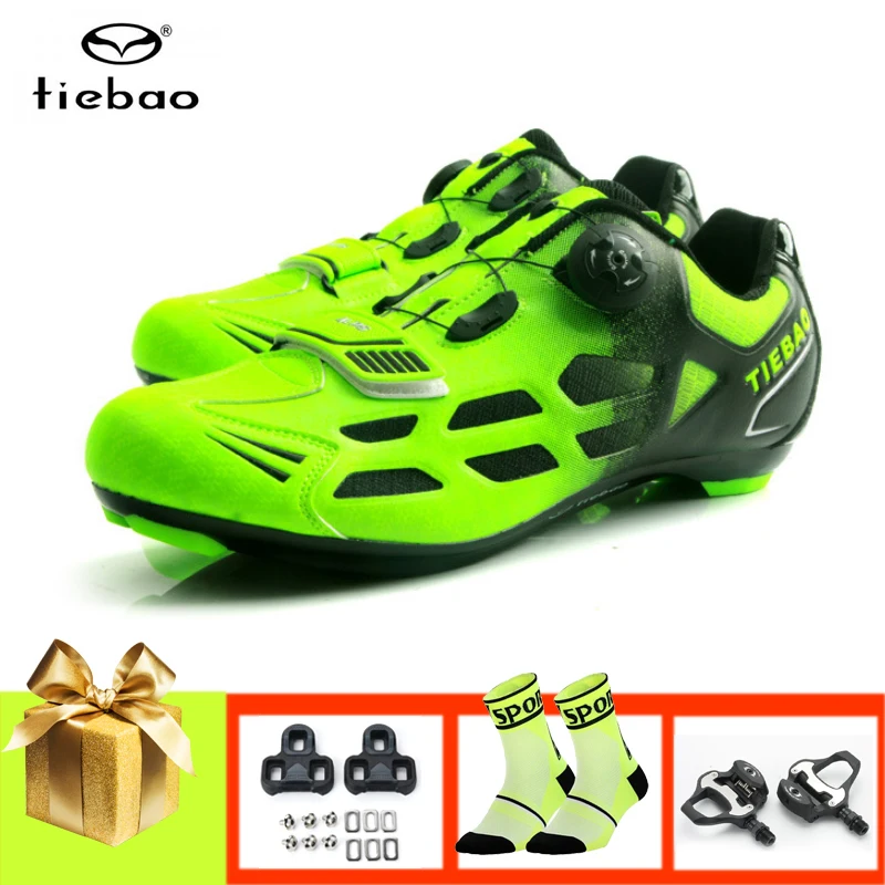 Tiebao Cycling Shoes Road Men Women Breathable Self-Locking Cycling Sneakers Non-Slip Sole Superstar Riding Road Bike Shoes