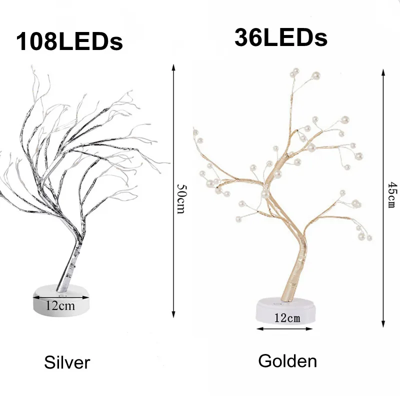 fairy tree night light led christmas decoration usbbattery night lamp for holiday bedroom indoor kids gift bar home table lamp free global shipping