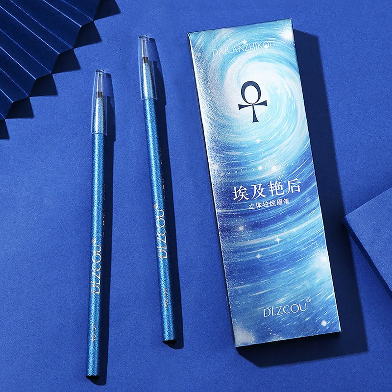 

6 Color Eyebrow Pencil Blue Rose Three-Dimensional Pull Line Mist Brow Llasting Waterproof Duckbill Pen No Blooming Makeup Tool