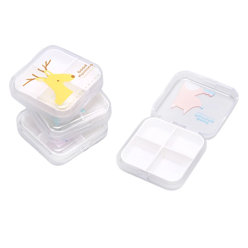 1 шт. коробка для лекарств 4 отделения|Коробки и ящики хранения| |