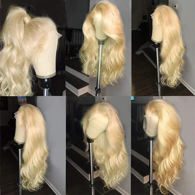 

613 Glueless 4*4 Lace Front Wig Brazilian Body Wave Lace Wigs Blonde Body Wave Lace Closure Wig Human Hair Wigs 613 Blonde Lac