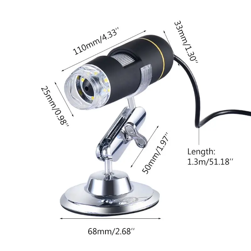 

1000X USB Digital Microscope 2MP Camera LED Electronic Endoscope Magnifier