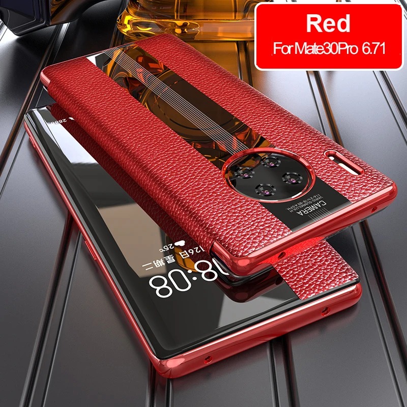 Mate 30 Роскошный чехол из натуральной кожи для huawei mate 30 pro Чехол кожаный умный флип-чехол для huawei mate 30 Pro Защитная крышка