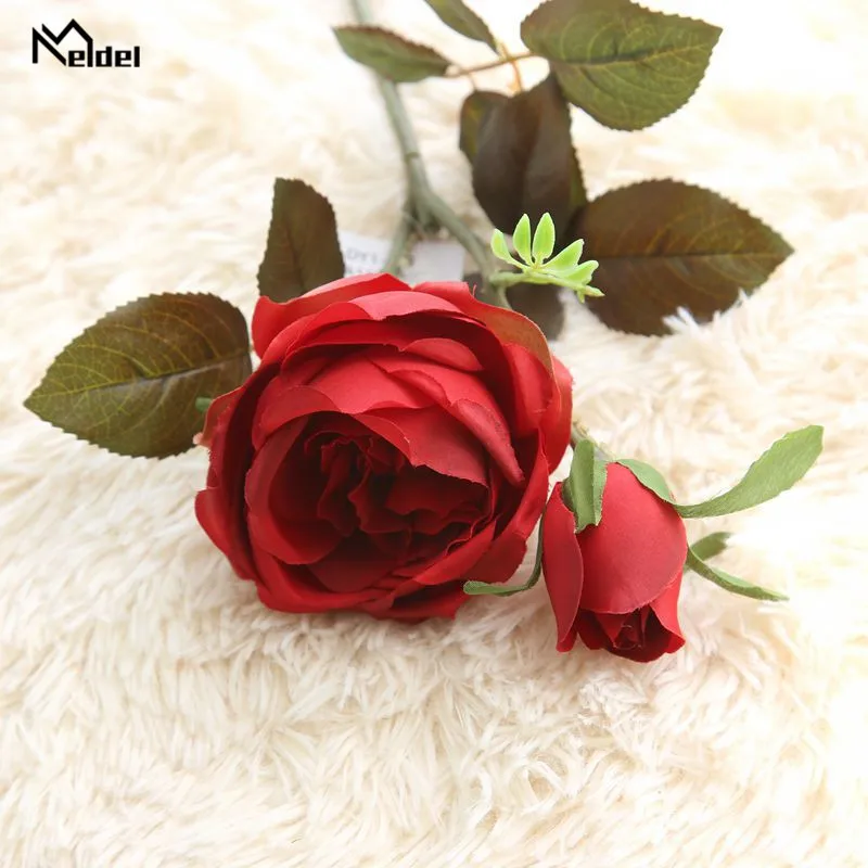 Декоративный букет Meldel DIY искусственные шелковые бутоны розы украшение для