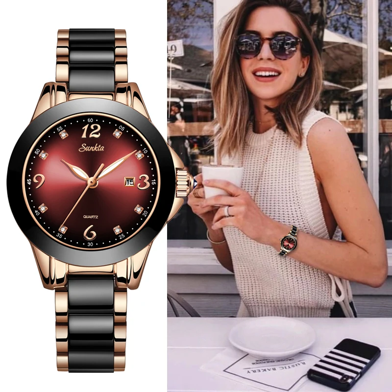 Relogio Feminino SUNKTA Для женщин часы Водонепроницаемый Топ Роскошные Брендовые Часы с