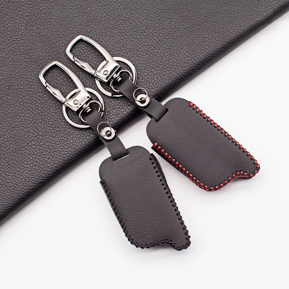 

TW9.5 100% Leather Car Key Case for Tomahawk 9.5 9.9 Two Way Car Alarm System LCD Remote Controller Cover Free Shipping