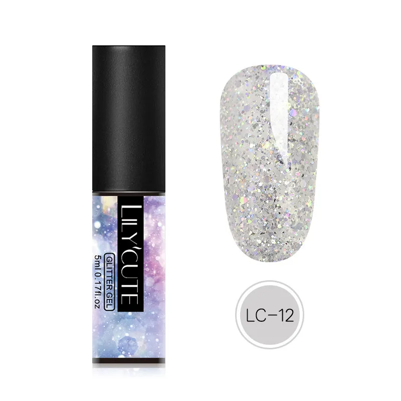 glitter 12 LILYCUTE блестки Гель-лак для ногтей замочить от ногтей УФ светодиодный Блеск Гель-лак для маникюра инструмент для дизайна - Цвет: glitter 12