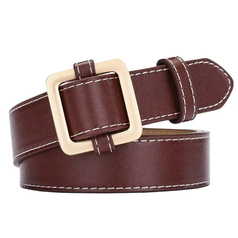 

female deduction side gold buckle jeans wild belts for women fashion students simple New Circle Pin Buckles Belt