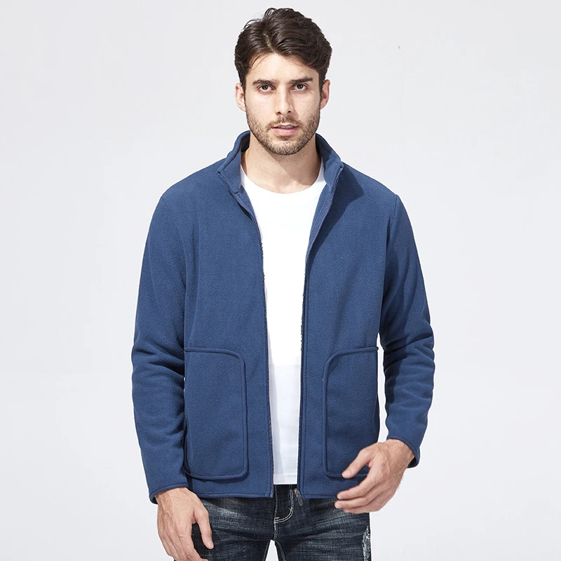 Мужская Флисовая Толстовка с капюшоном и большими карманами на осень/зиму |