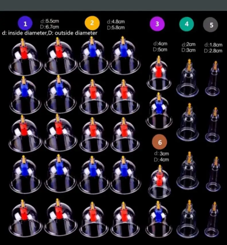 От 12 до 24 32 шт. Медицинский Китайский Вакуумный медицинские банки для терапии