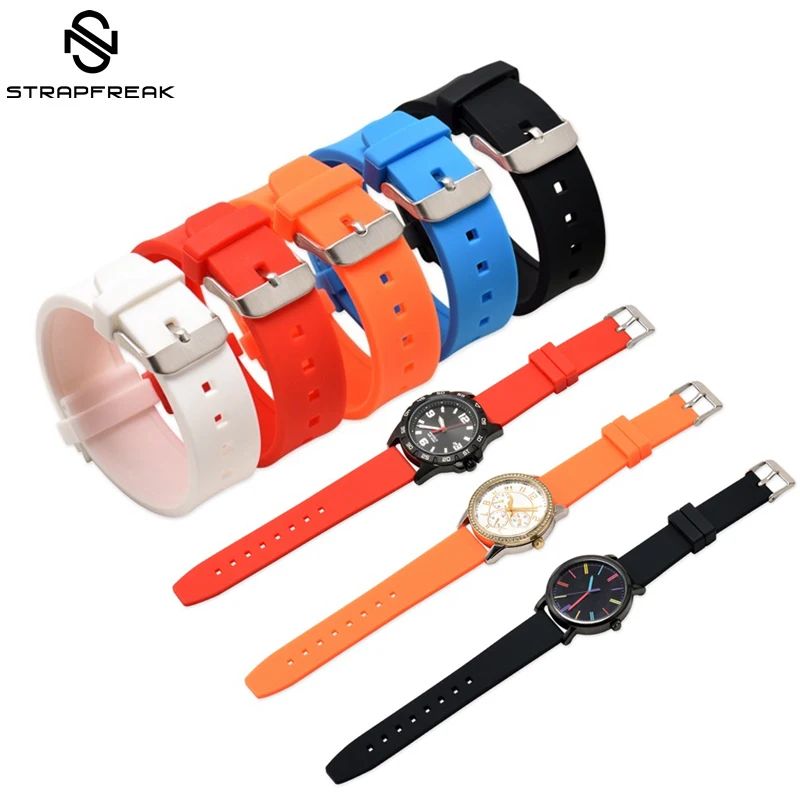 Generic Watch Straps 16mm 18mm 20mm 22mm 24mm 26mm 28mm Silicone Rubber band Wrist Belt Bracelet for Men | Наручные часы