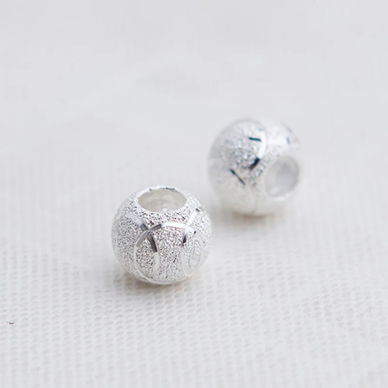 2 шт настоящий чистый твердый 925 пробы серебряный круглый шар кулон разделитель