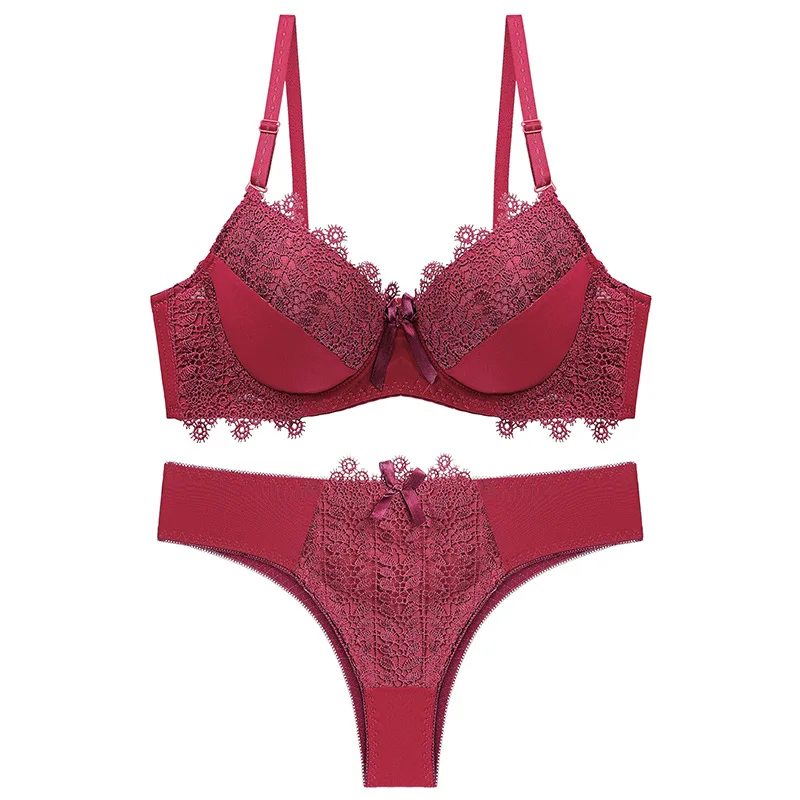 

Brassiere Set Sexy Lace Bra Sets Comfortable Underwear Set Solid Crop Top Female Lingerie For Women Underwire Push Up