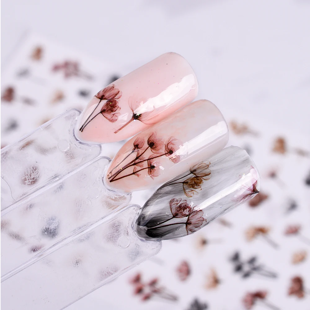 1 шт. 3D сладкий Красота цветочный летний Стикер искусства ногтя ползунок летние