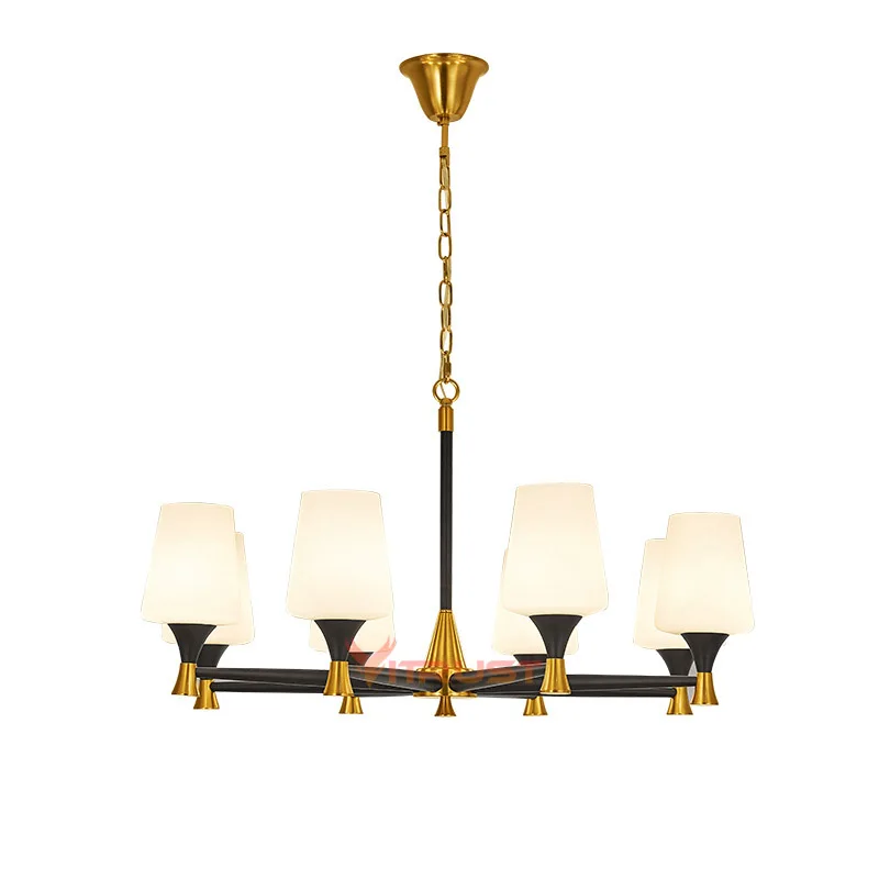 Modern Chandelier Lamps Lights Iron Lampshade Vintage LED Chandeliers Living Room Bedroom Dining Restaurant Hanging Light | Освещение