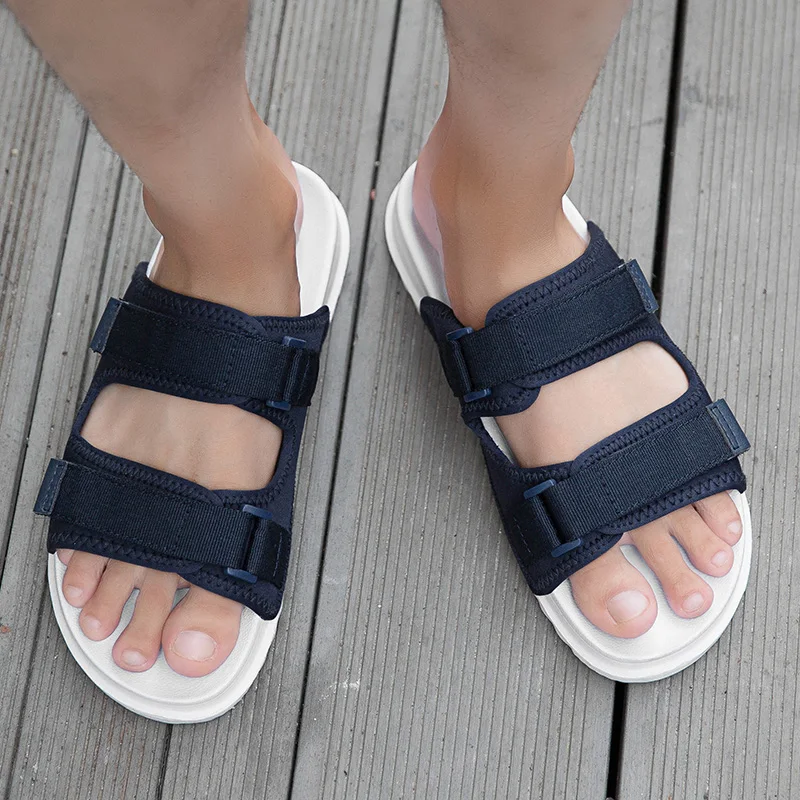 Мужские парусиновые домашние тапочки Нескользящие массажные шлепанцы для пляжа