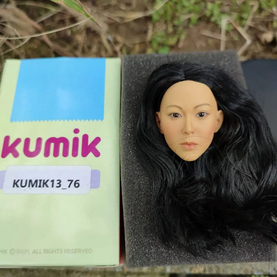 KUMIK масштаб 1/6 женская голова Лепка резьба Модель Красота Длинные волосы F 12 PH Hottoys