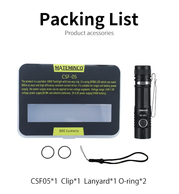 Легкий Тактический маленький фонарик MATEMINCO CSF05 для повседневного использования с