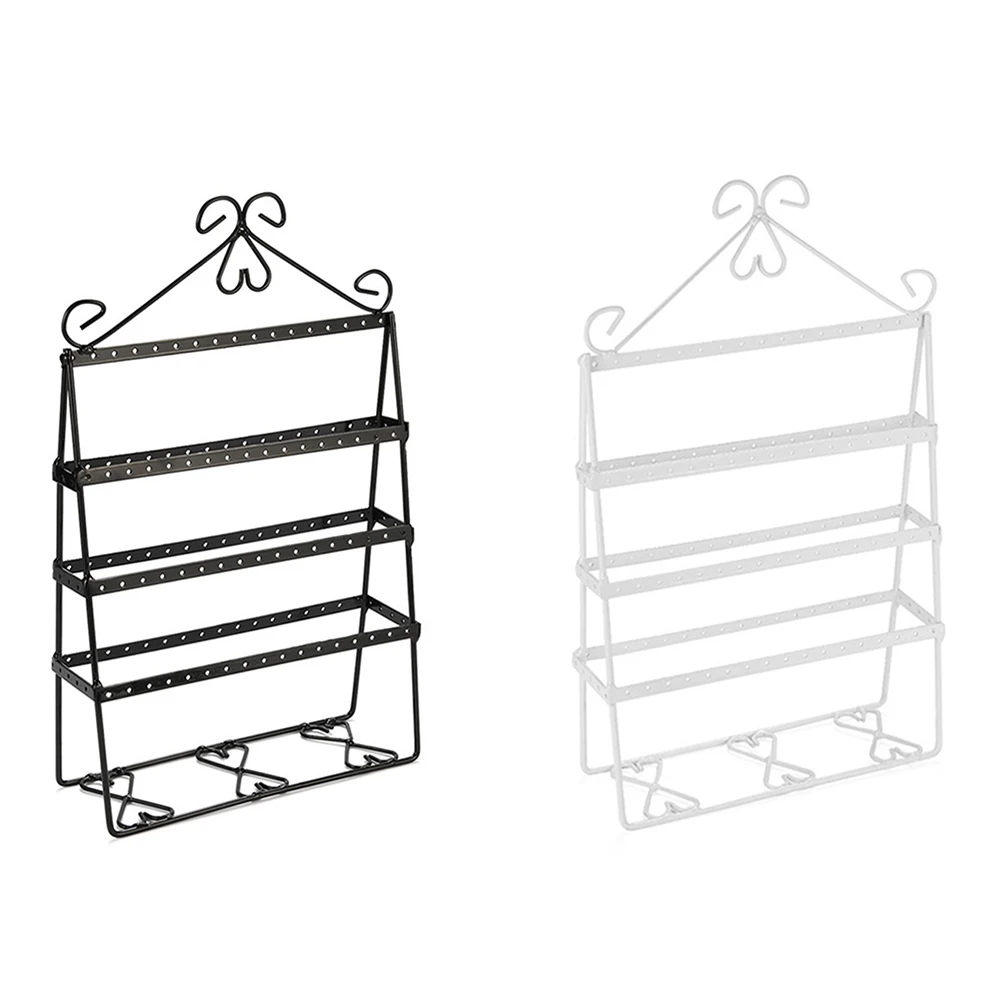 

4 Layer 112 Holes Hold Up To 56 Pairs Stud Earring Double-side Earring Holder Stand Women Jewelry Display Stand Rack Shelf Metal
