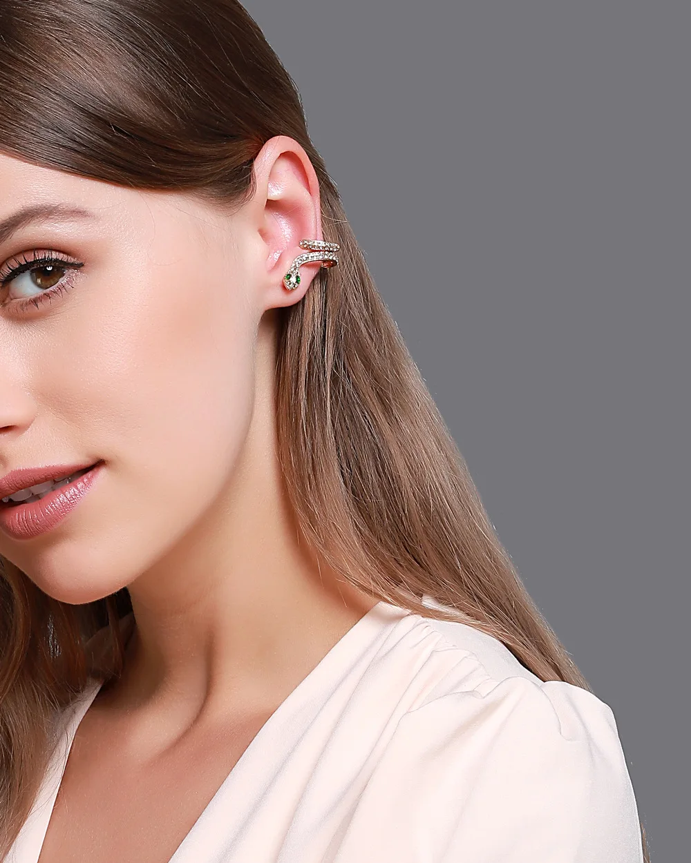 Женские серьги гвоздики в европейском стиле 1 шт. полная змея со стразами