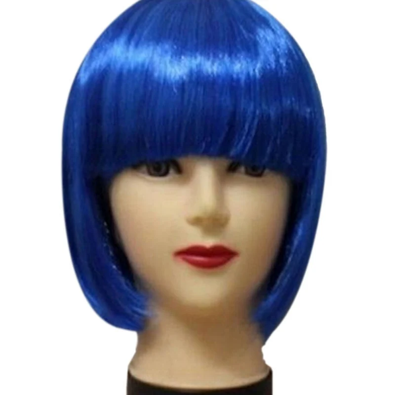 

New Women Short BOB Hair Wig Straight Bangs Cosplay Party Stage Show MultiColors