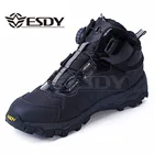 Ботинки мужские тактические, армейские полуботинки, кожаные, на шнуровке, на плоской подошве, безопасная рабочая обувь
