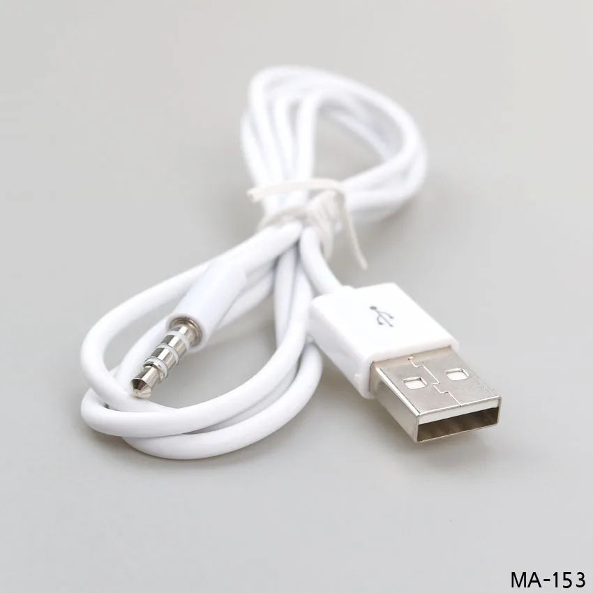 

3.5mm Plug Audio AUX to USB 2.0 Plug Adapter Charging Cable 1M White